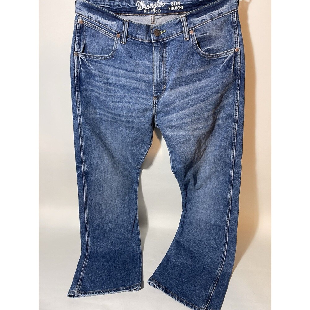 Vintage Wrangler Retro Slim Straight Mens Jeans Sz 36/30 #0483